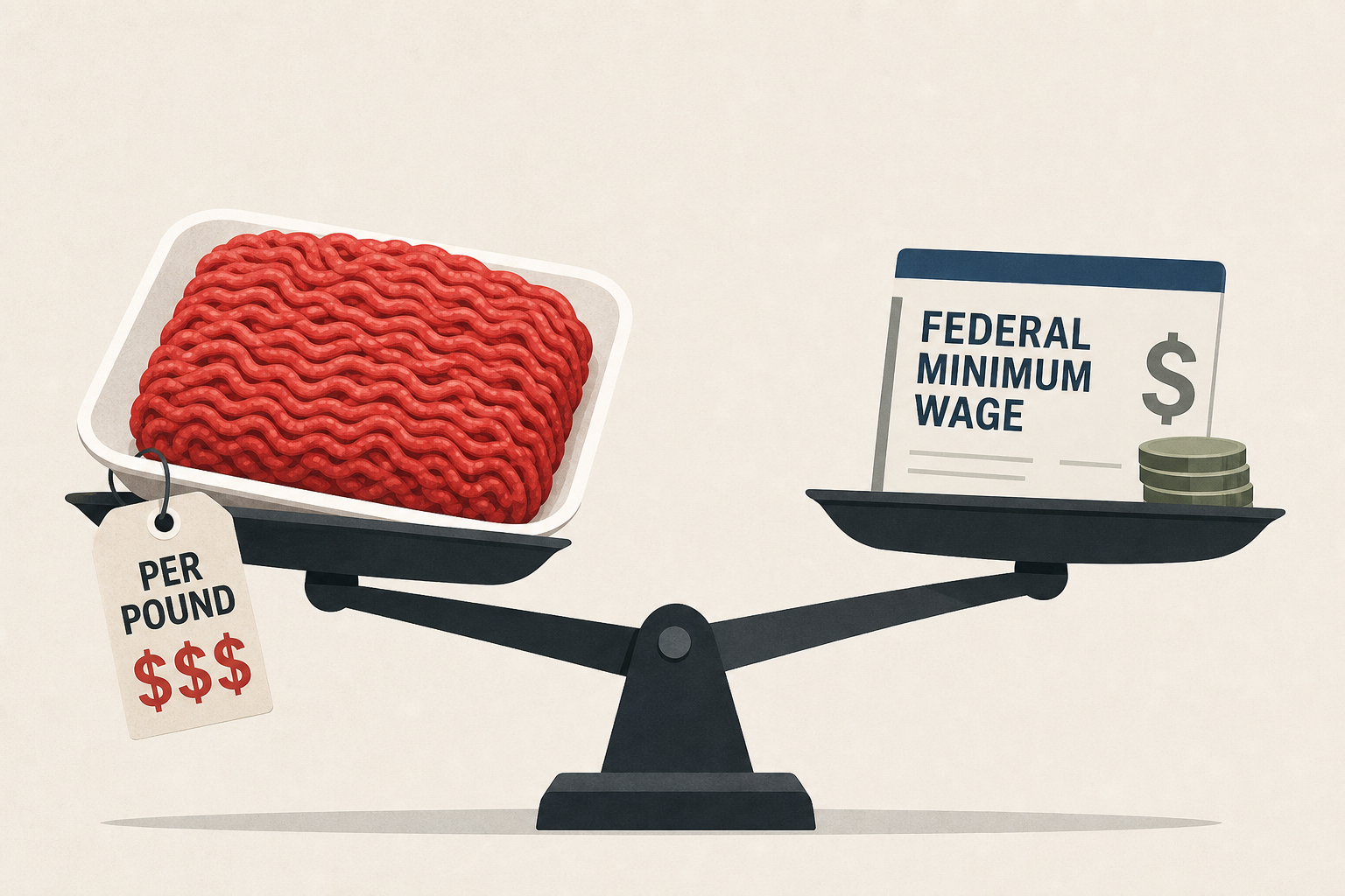 Ground Beef Now Costs More Per Pound Than Federal Minimum Wage