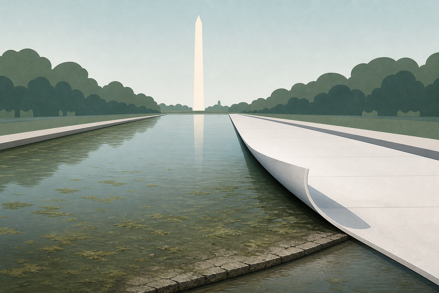 The Reflecting Pool Appears to Be Rejecting Its Makeover