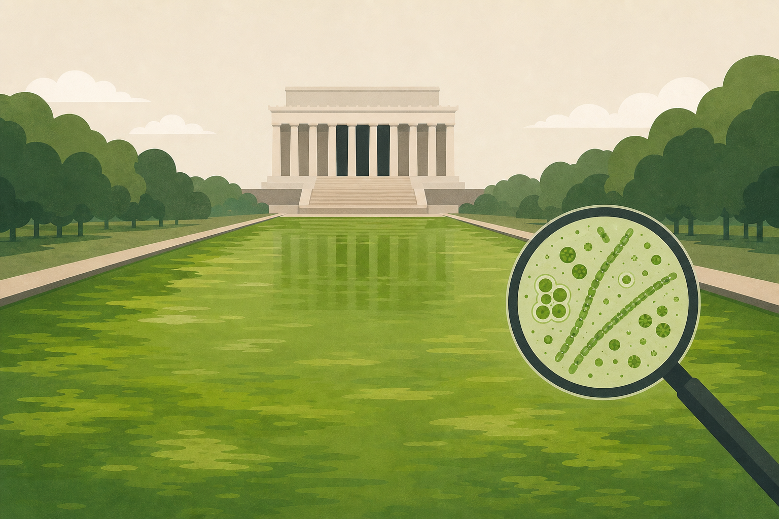 Here’s why the Lincoln Memorial Reflecting Pool went green so fast