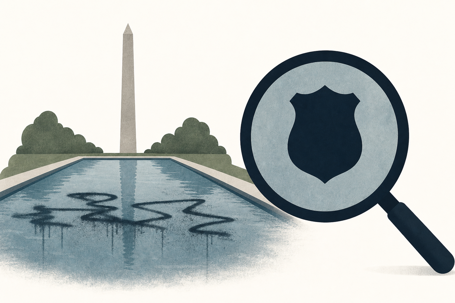 Trump claims Reflecting Pool was vandalized and says law enforcement is investigating