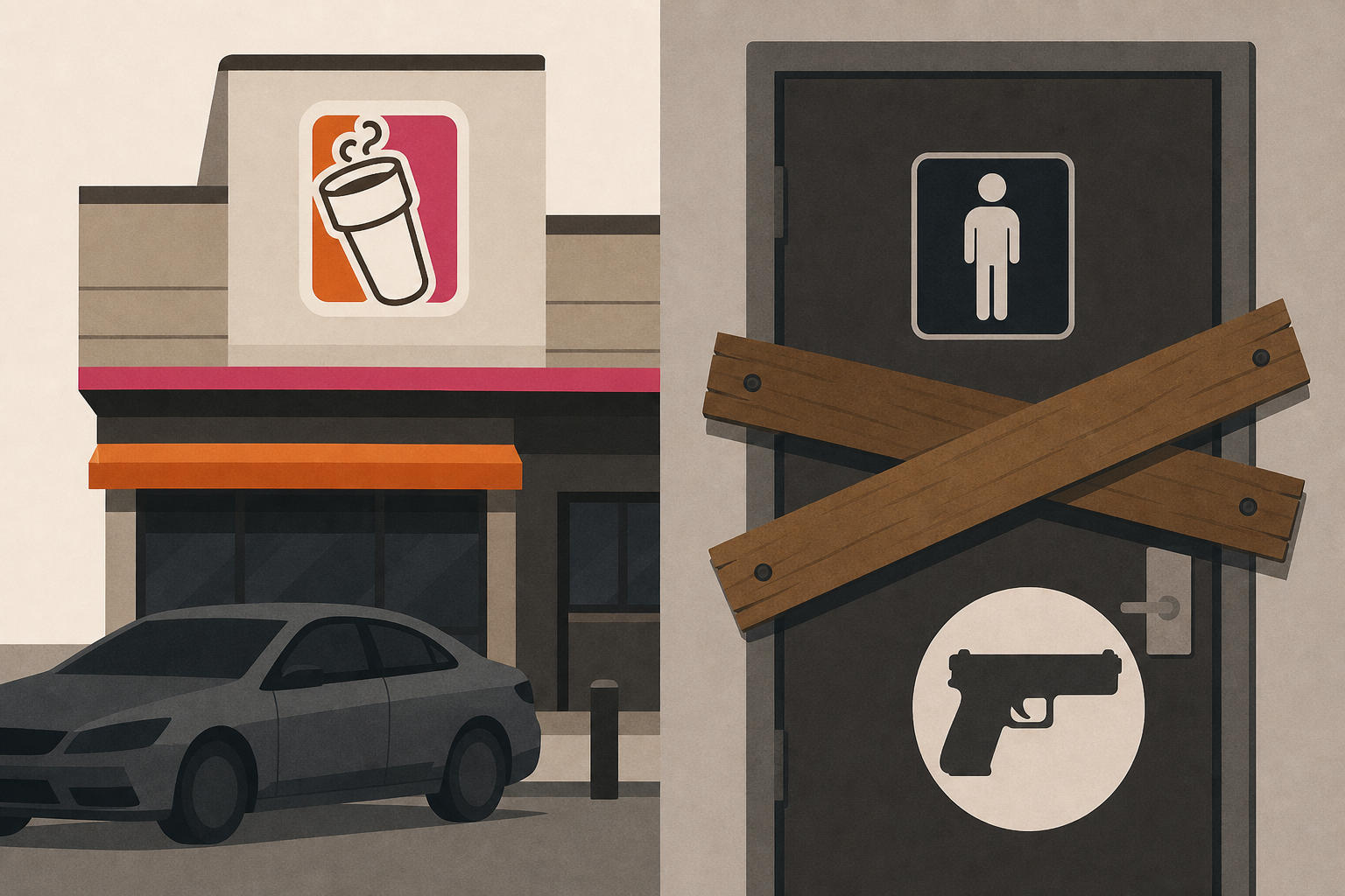 Man barricaded inside Dunkin’ restroom with gun after showing up in stolen car