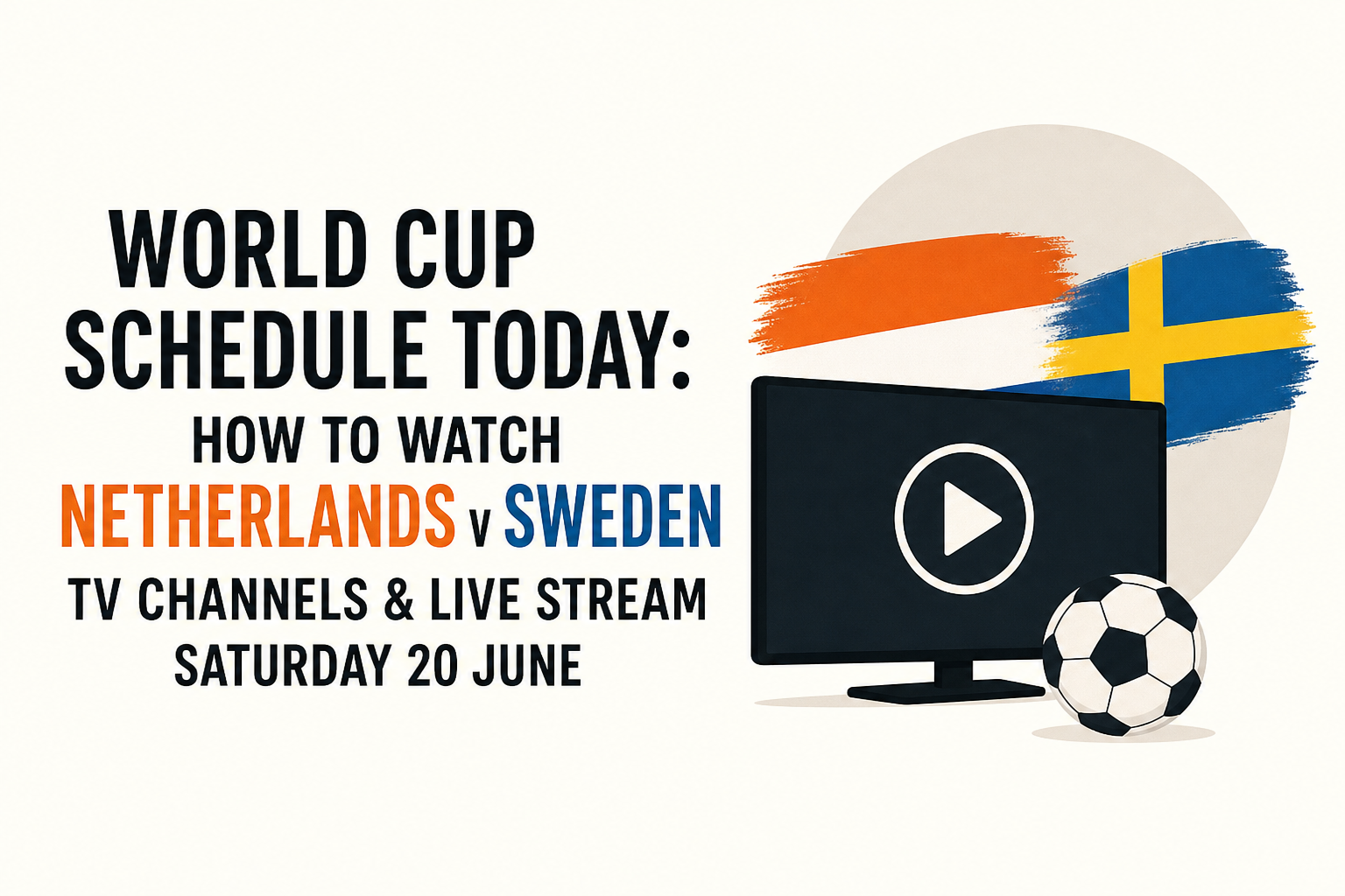 World Cup schedule today: How to watch Netherlands v Sweden, TV channels & live stream Saturday 20 June