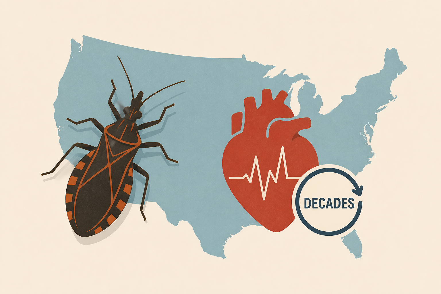 CDC says kissing bug disease is endemic in the U.S., where it can lurk in the heart for decades