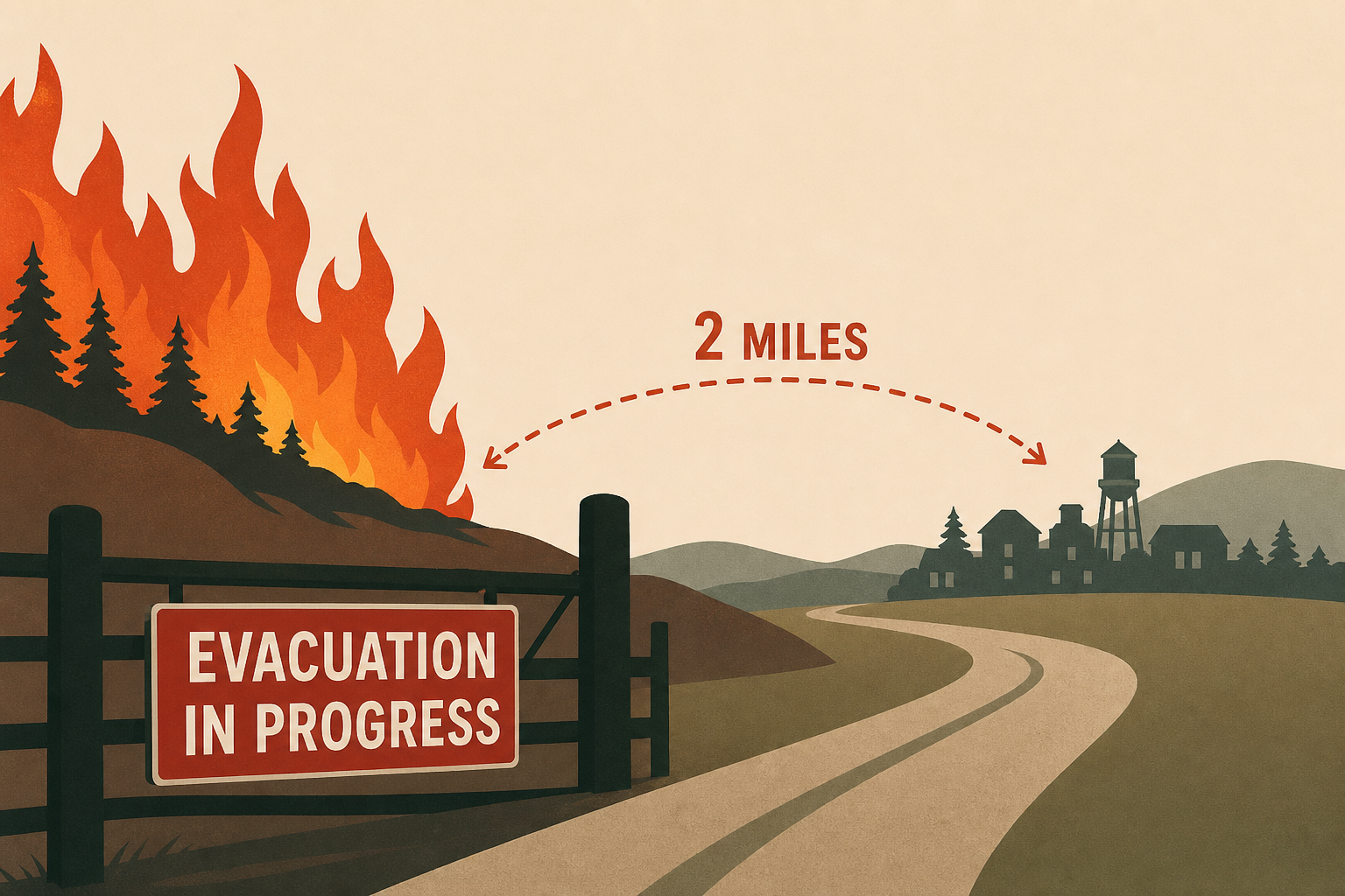 Evacuations underway for ranches north of Eureka as fire remains 2 miles from town