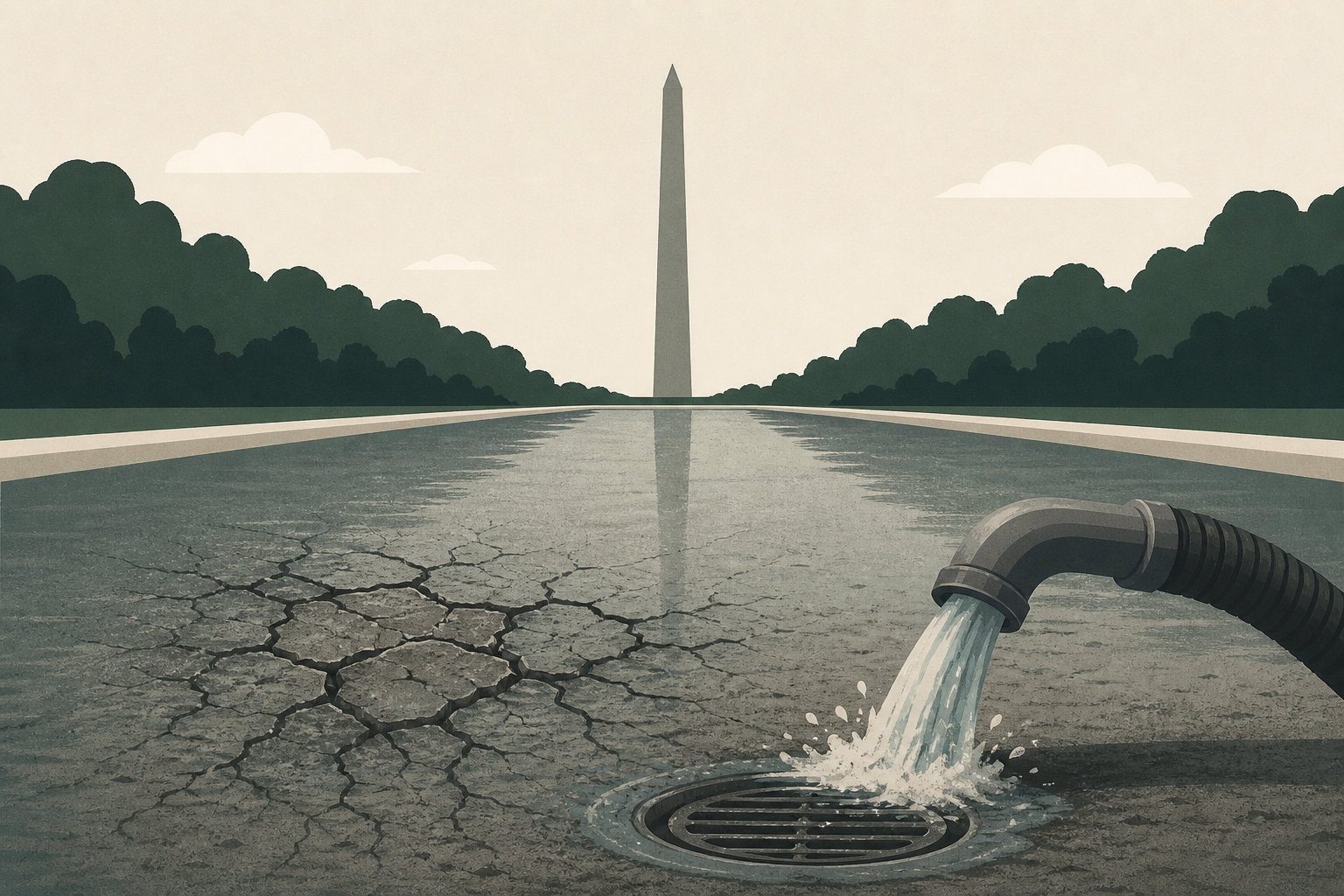 Trump claims vandals damaged D.C. Reflecting Pool, and says it will be drained again
