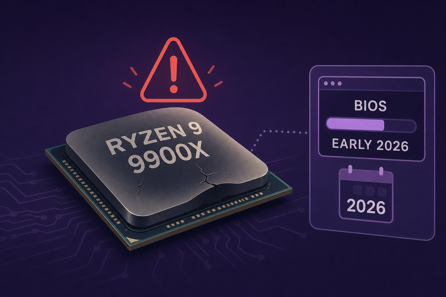 AMD Ryzen 9 9900X owner reports CPU failure with package bump while using early 2026 BIOS