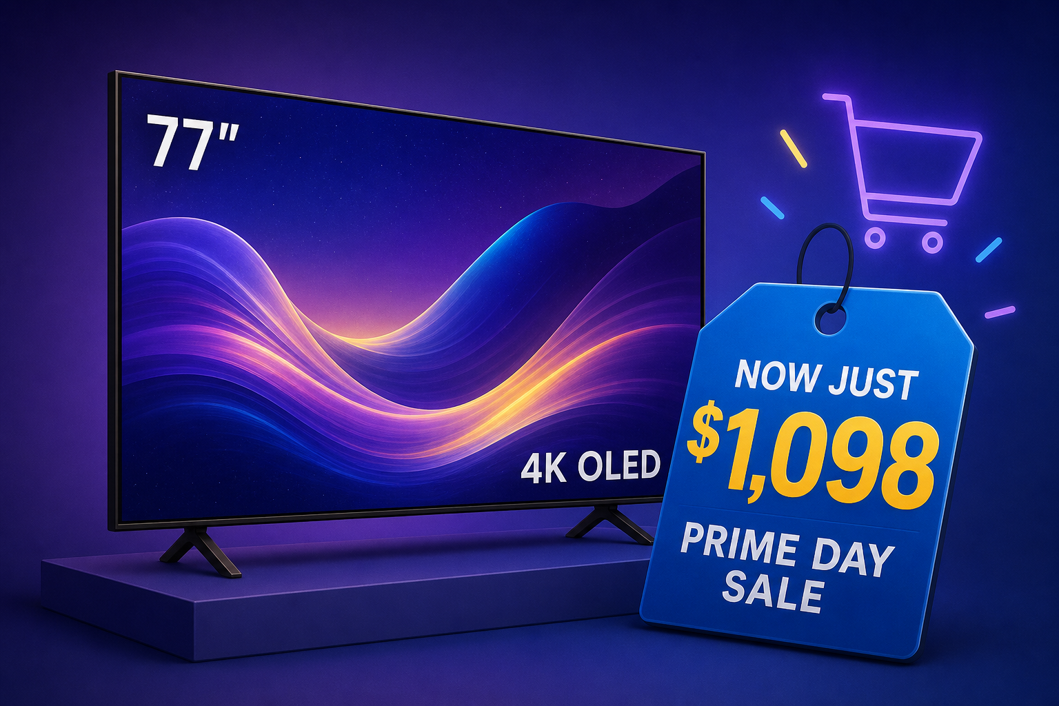 Get a Brand New 77" Samsung 4K OLED Smart TV for Just $1,098 During the Amazon Prime Day Sale
