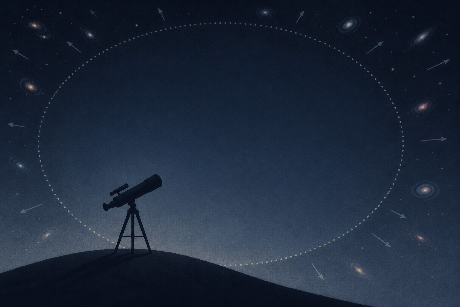 In the far future the expansion of space will carry every other galaxy beyond the reach of our telescopes, leaving the astronomers of that era with an empty sky and no way to ever discover that the Bi