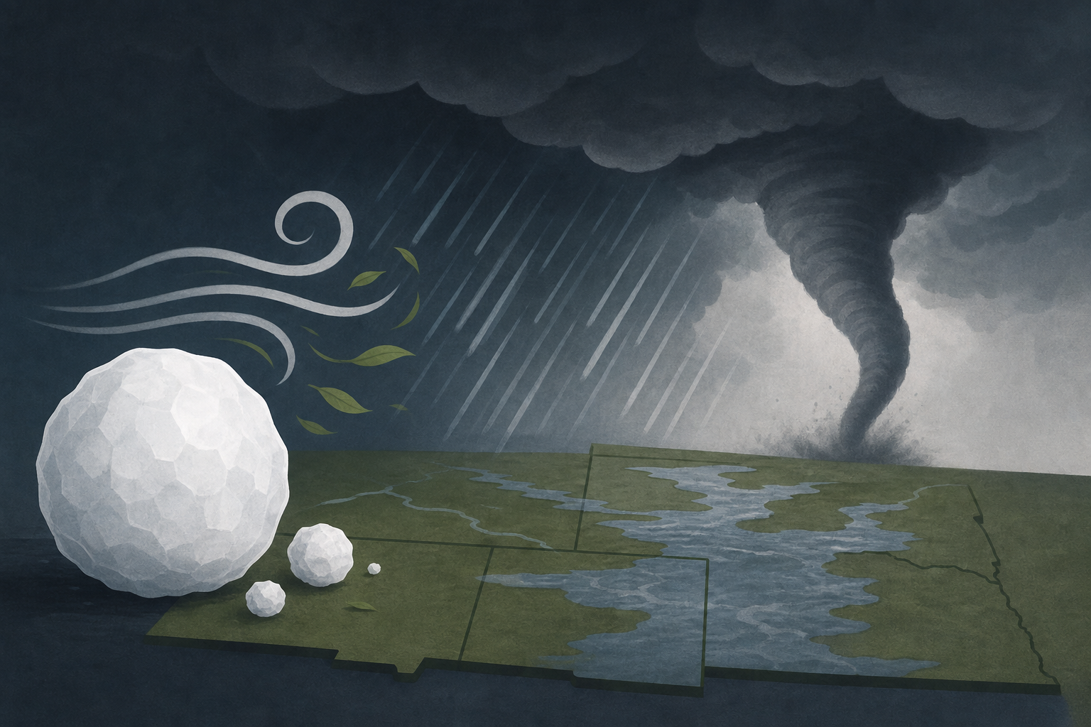 Large hail, winds and tornadoes possible amid flash flood threat in the Plains