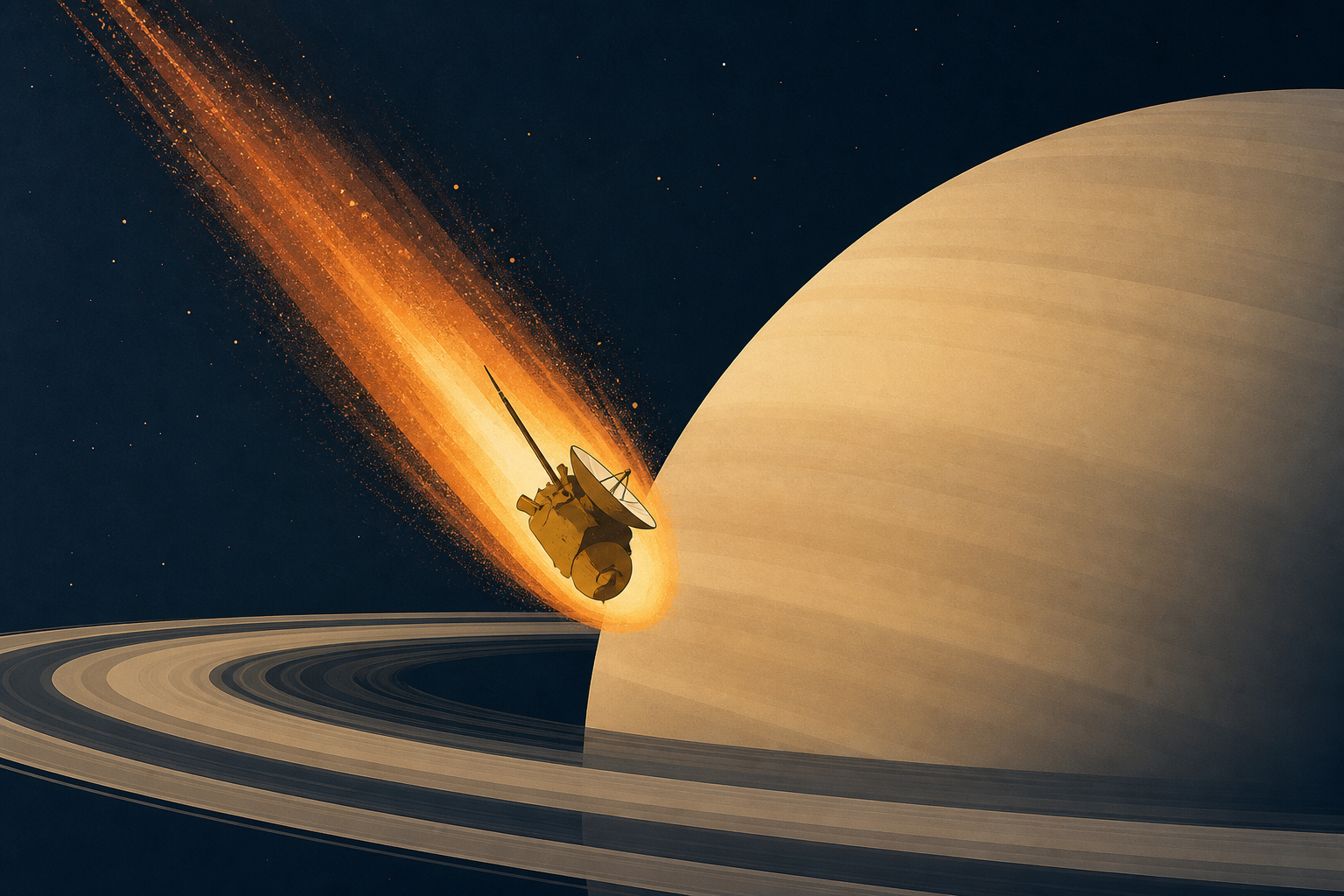In September 2017, after 20 years in space, NASA deliberately flew the Cassini spacecraft into Saturn and let it burn up like a meteor — not because it had failed, but because it had found a possibly