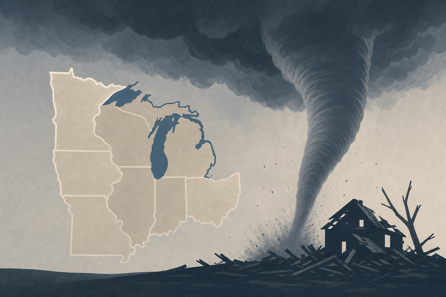 Rash of tornadoes tears through the Midwest, killing at least 2