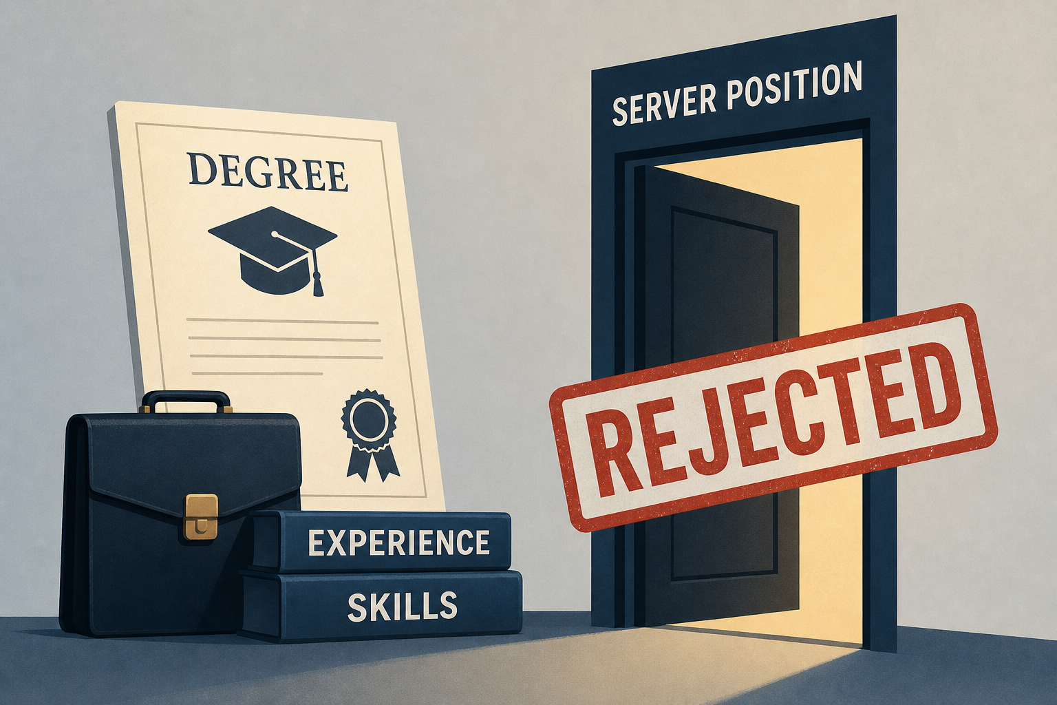 Degree Holder With Experience Gets Rejected for Server Gig