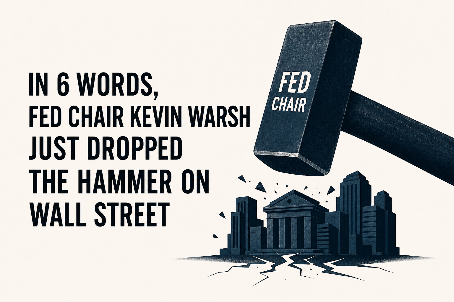 In 6 Words, Fed Chair Kevin Warsh Just Dropped the Hammer on Wall Street