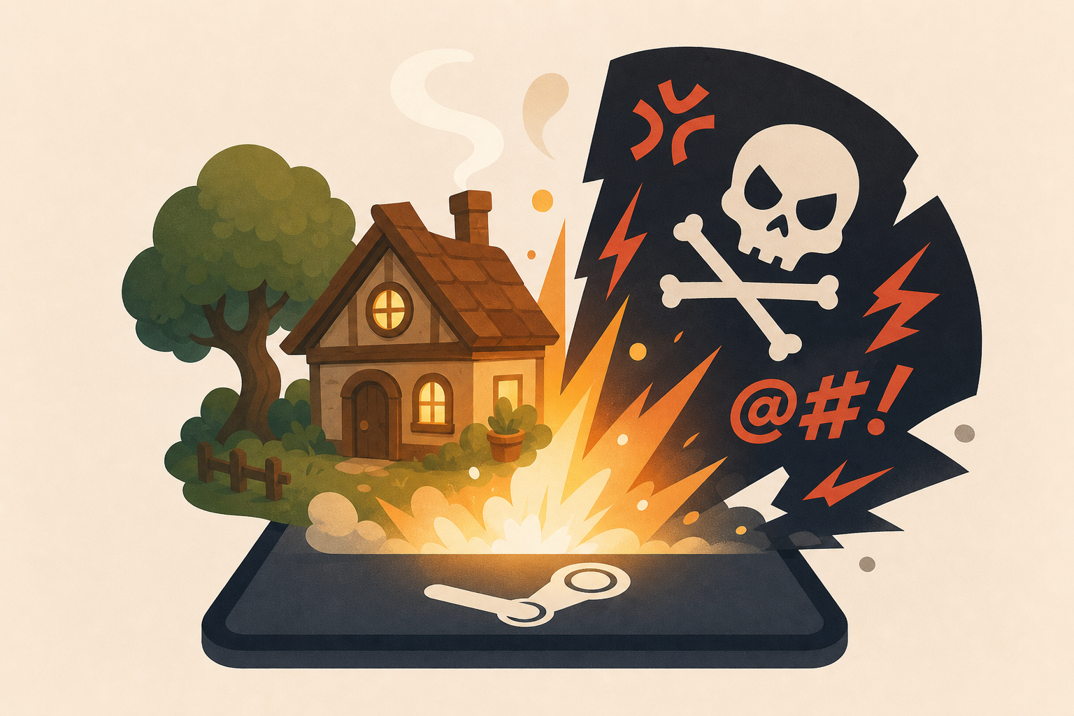 Cozy Steam game blows up thanks to angry pirates stuck in a funny mode
