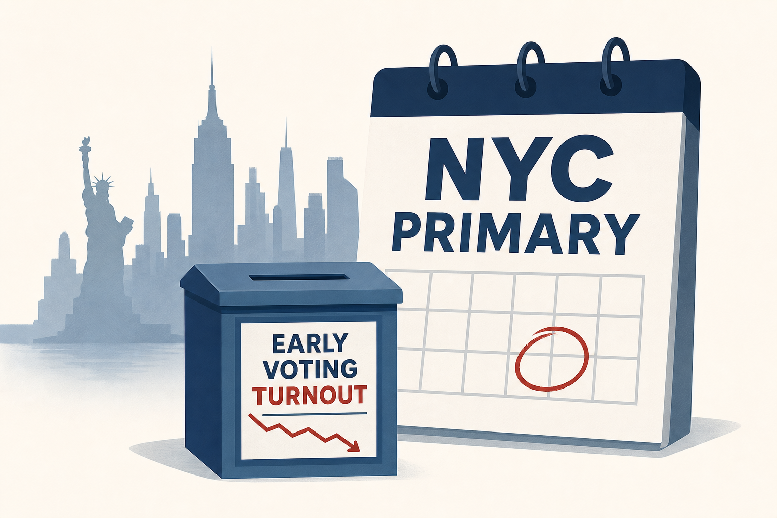 NYC primary approaches with low early voting turnout, even after last-minute Mamdani push