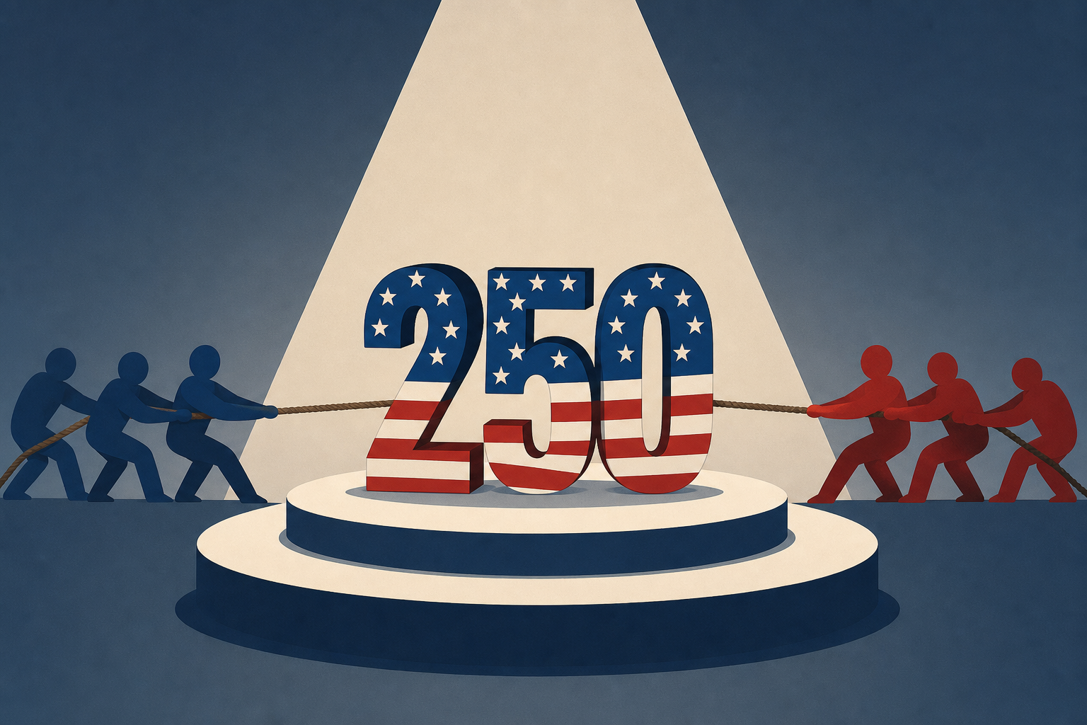 Trump takes center stage as rival groups vie to shape America’s 250th