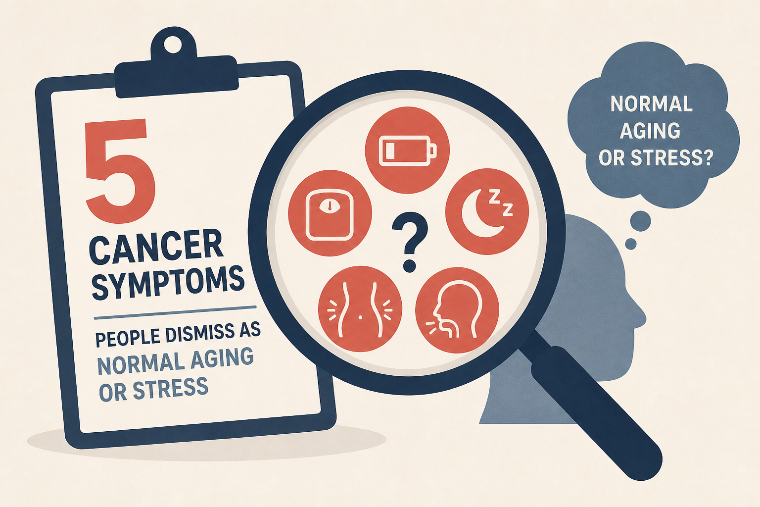 5 cancer symptoms people dismiss as normal aging or stress