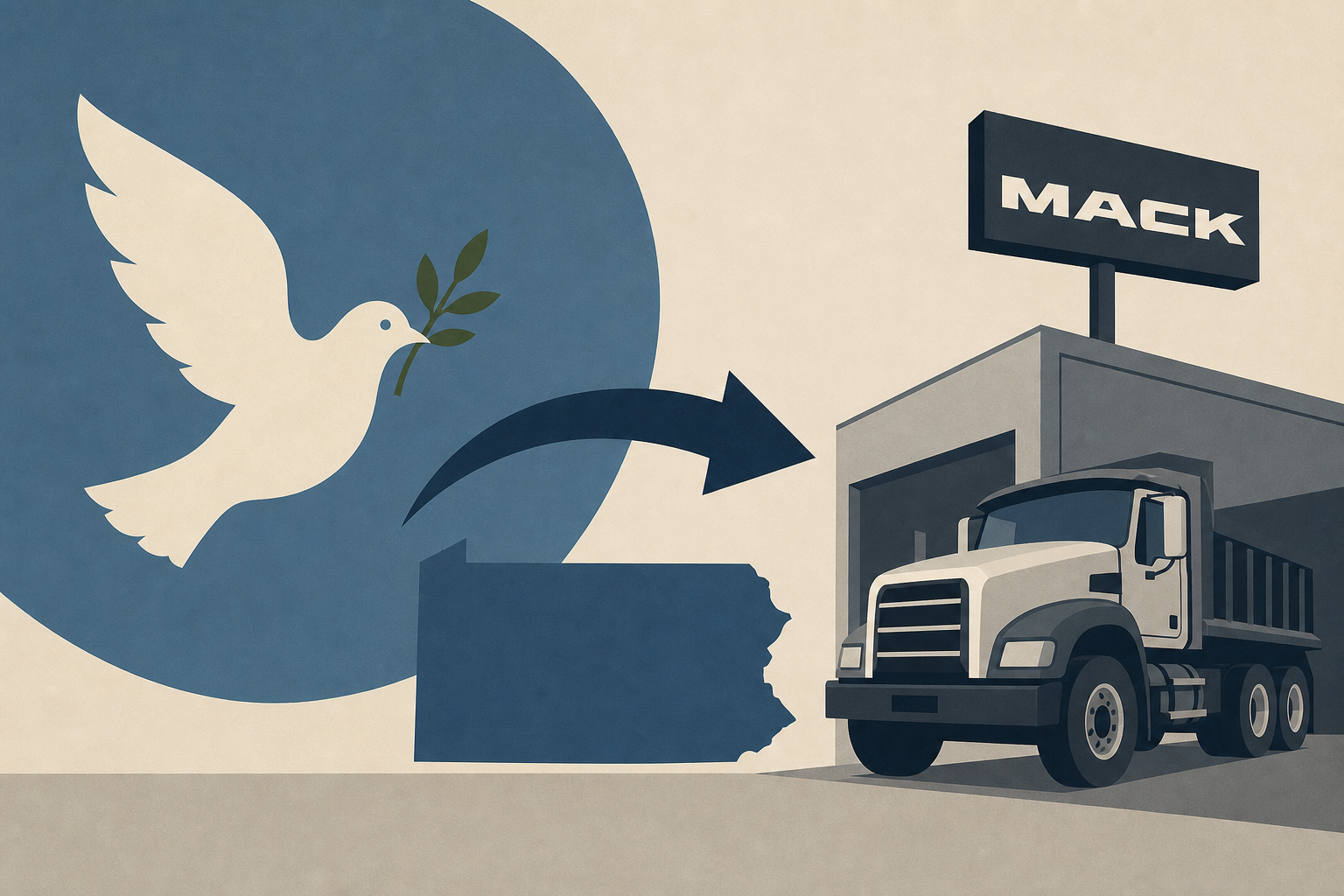 From peace talks to Pennsylvania: Trump visits Mack Truck facility