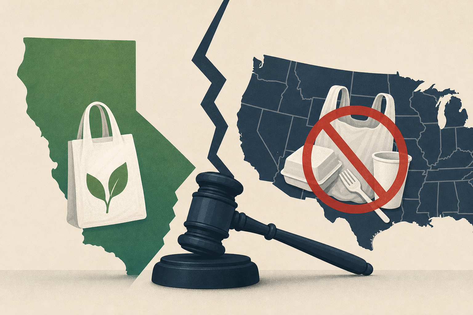 Battle over single-use plastics erupts as 17 states move to block California law