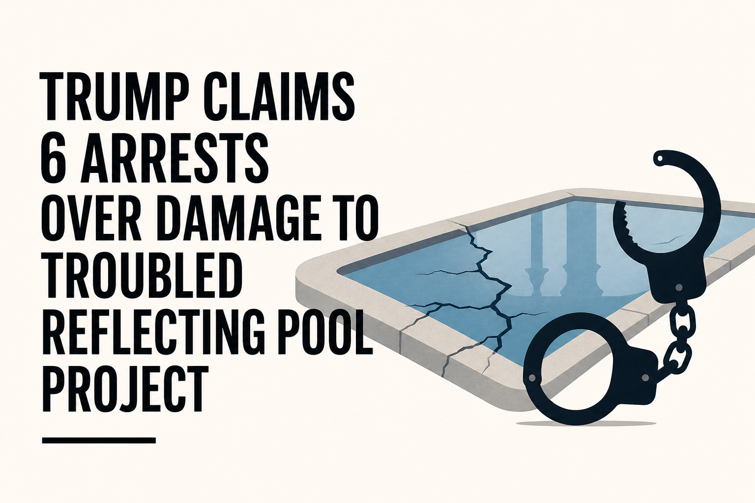 Trump claims 6 arrests over damage to troubled Reflecting Pool project