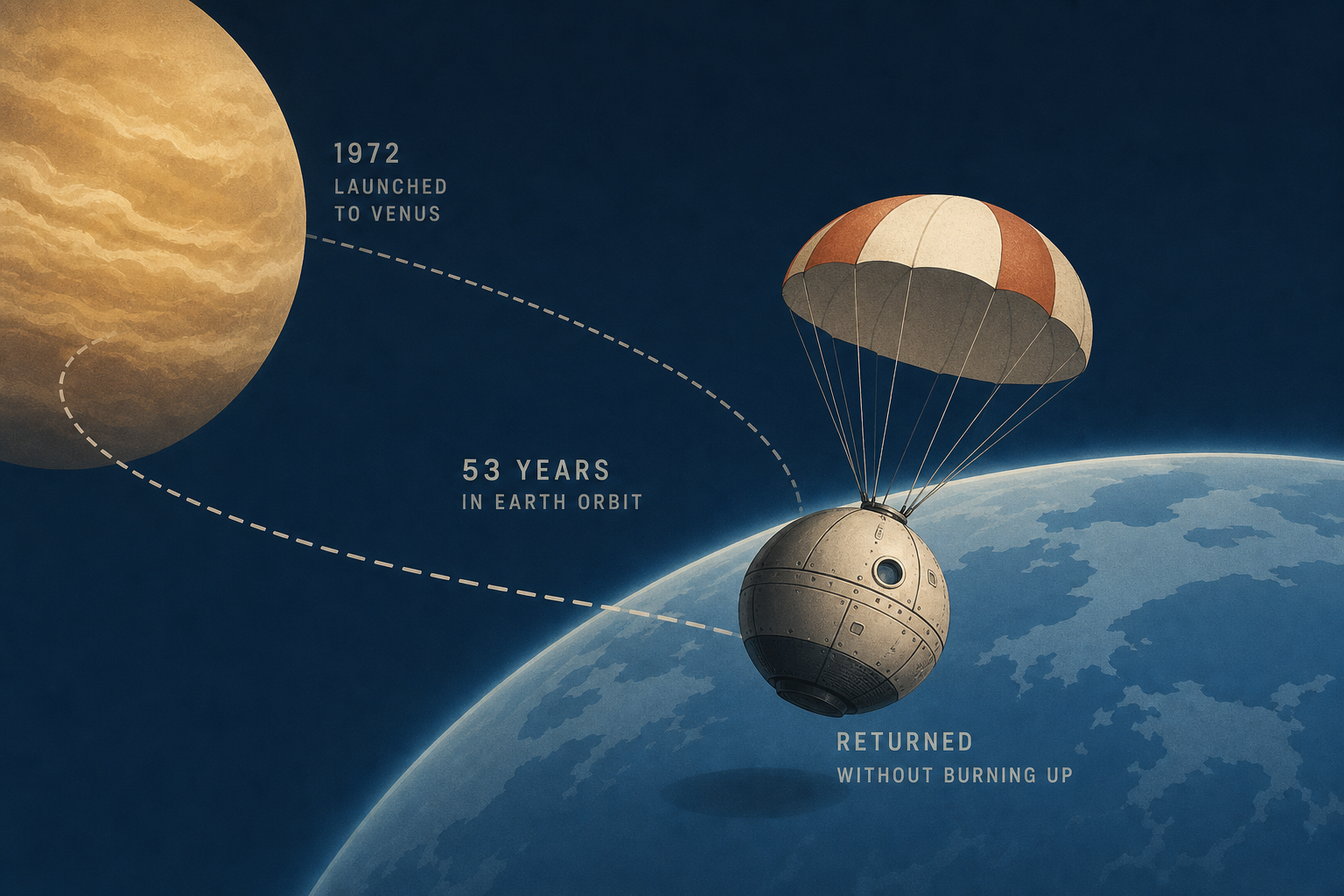 Soviet spacecraft built to land on Venus in 1972 spent 53 years orbiting Earth and finally returned without burning up