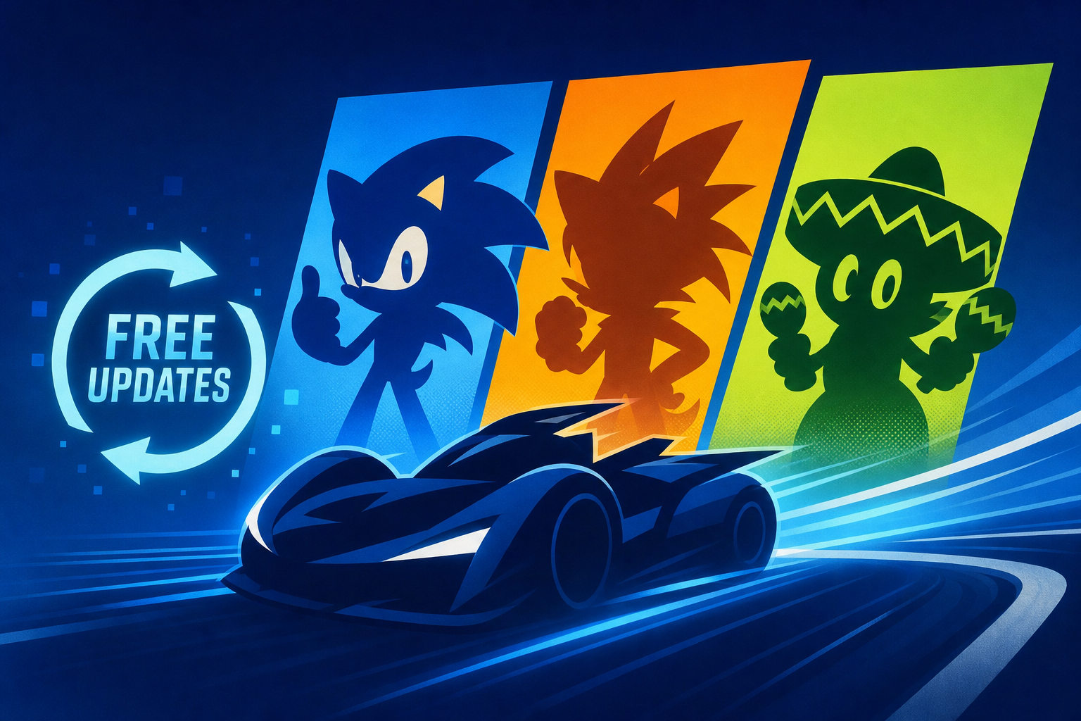 Sonic Racing: CrossWorlds free character updates Classic Sonic, Axel, and Amigo announced