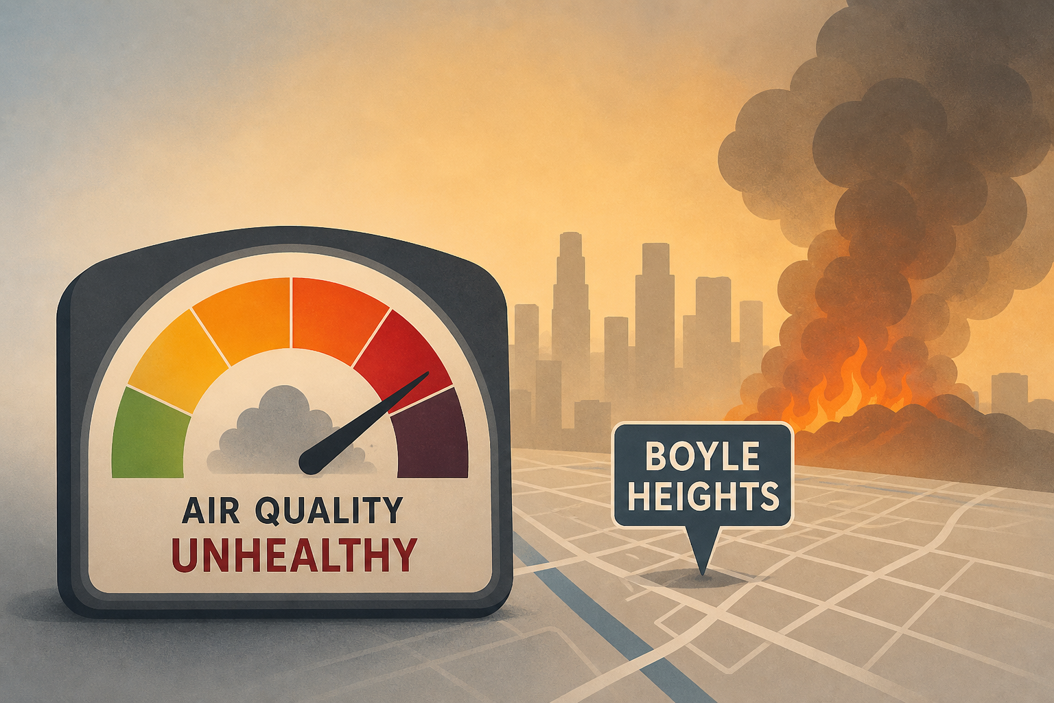 EPA tracking air quality as dangerous pollution levels spike overnight near Boyle Heights fire