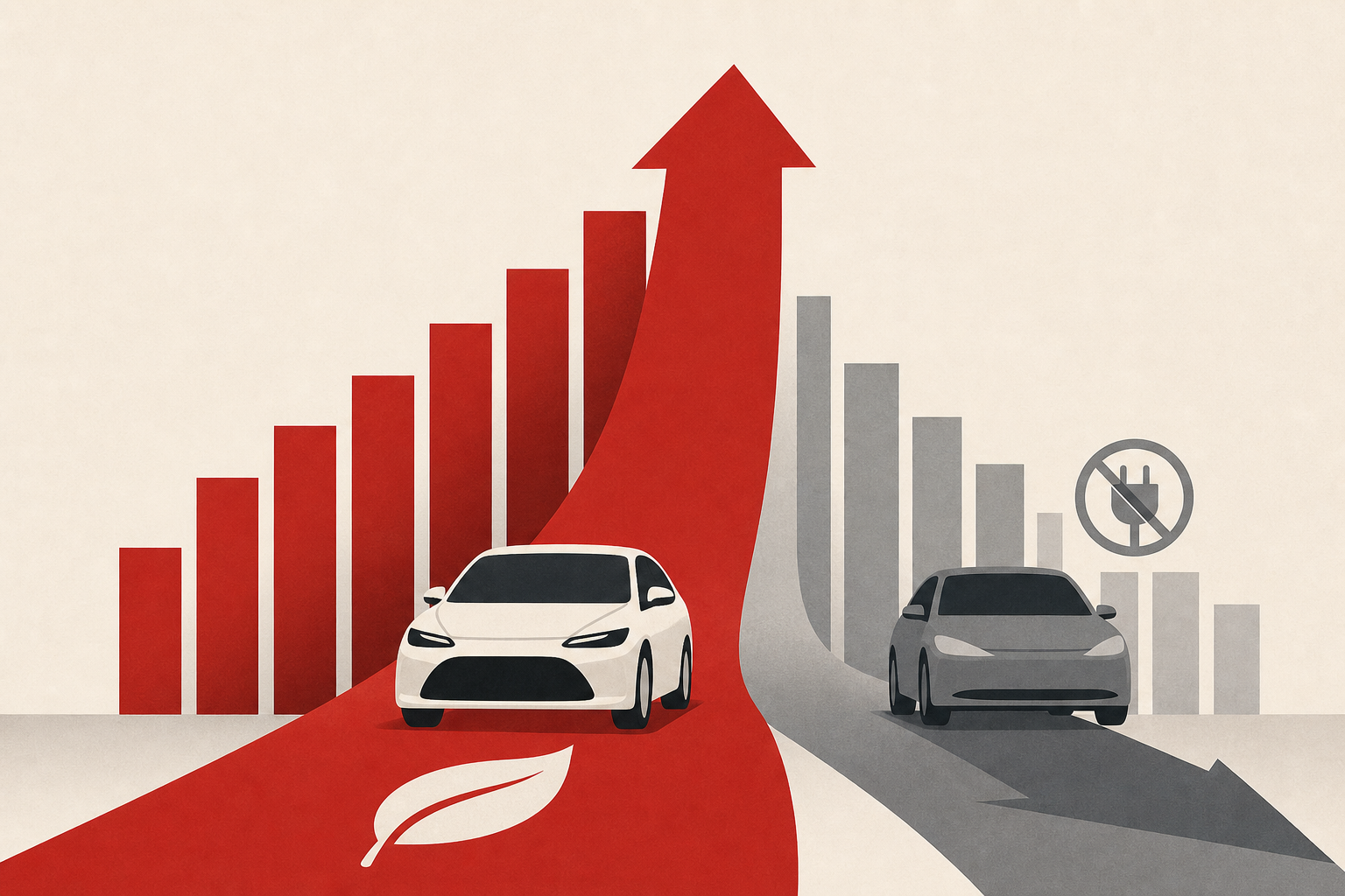 Toyota gains on GM in U.S. sales as hybrids grow, EVs stall