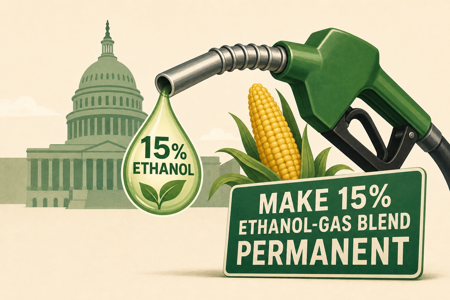 Trump to ask Congress to make 15% ethanol-gas blend permanent