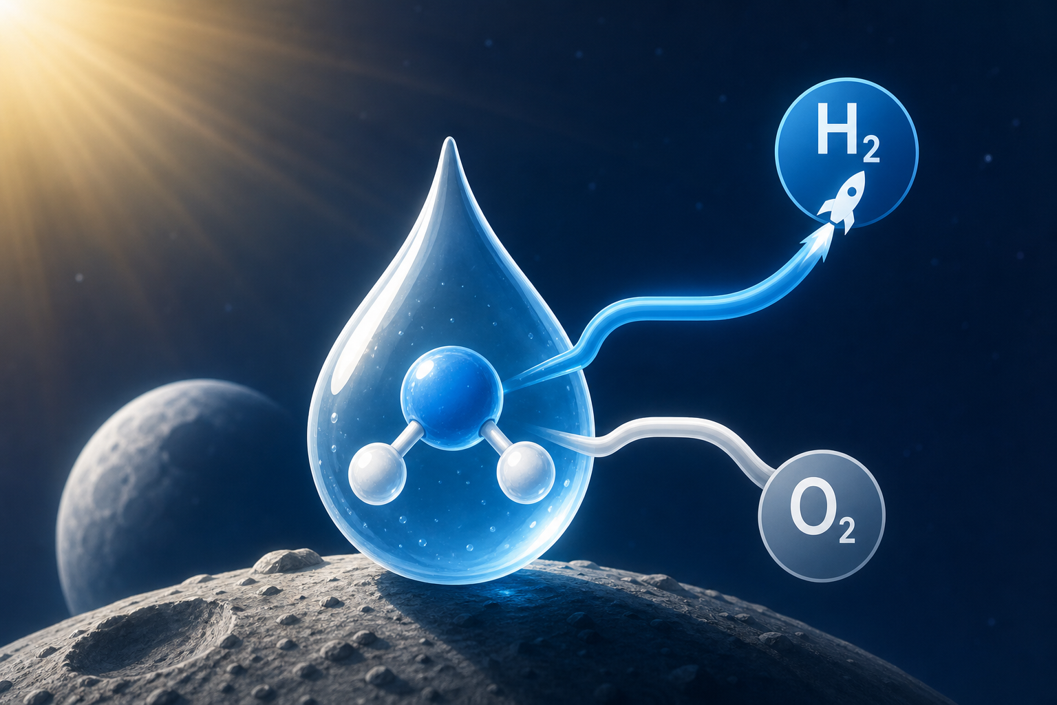 Water is the most valuable thing in space, not gold, not platinum, not any rare metal — because water can be split into rocket fuel anywhere sunlight reaches, which means the first company to mine it