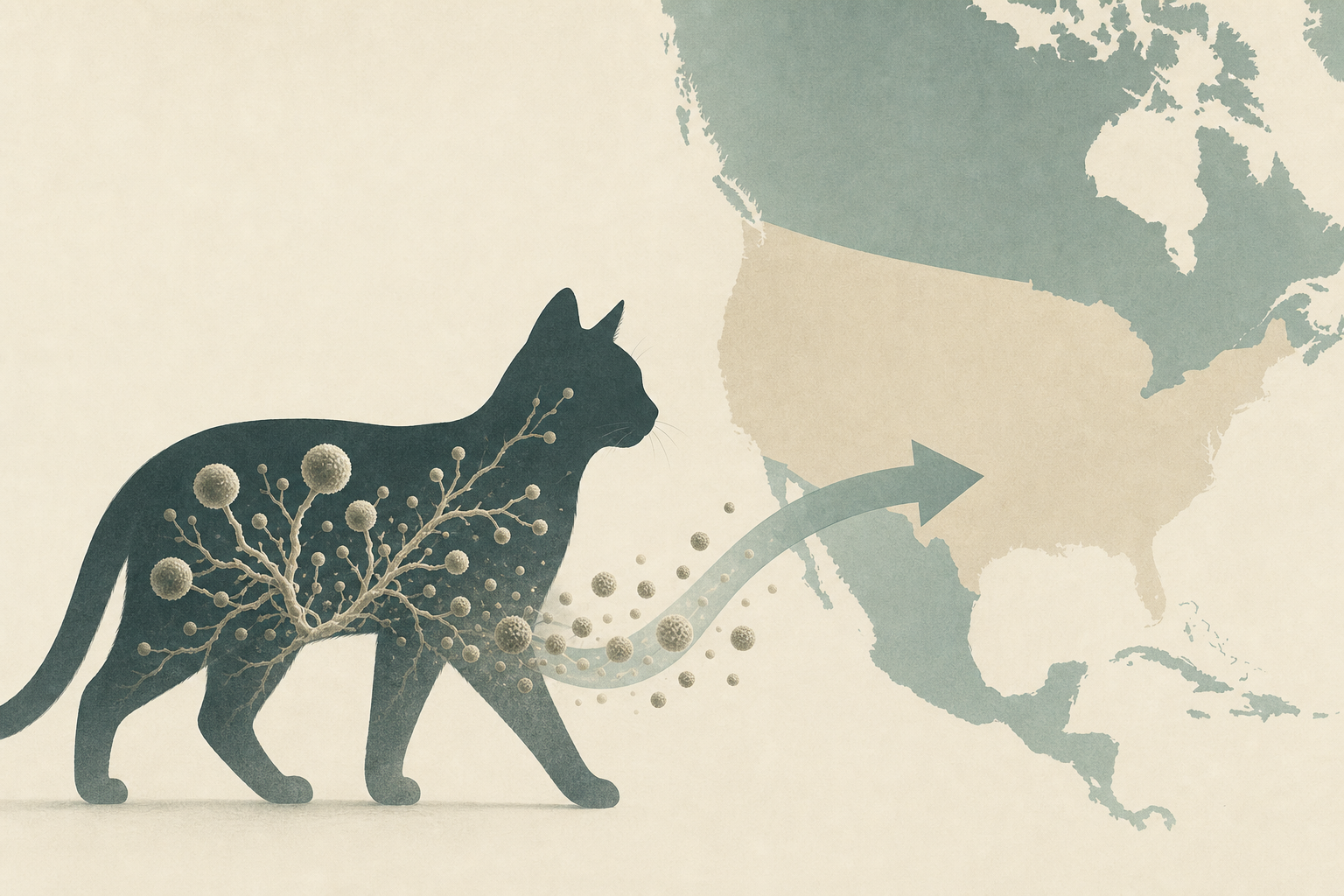 A cat-borne fungus is spreading toward the US