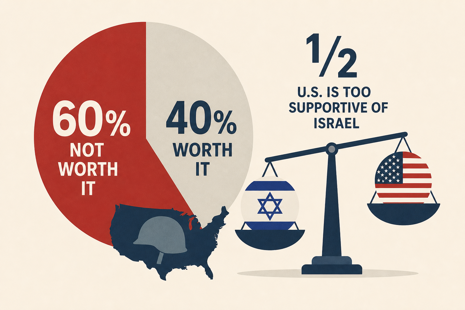 6/24/26 - 60% Of Voters Think U.S. Military Action Against Iran Was Not Worth It, Quinnipiac University National Poll Finds; Nearly Half Think U.S. Is Too Supportive Of Israel, A New High