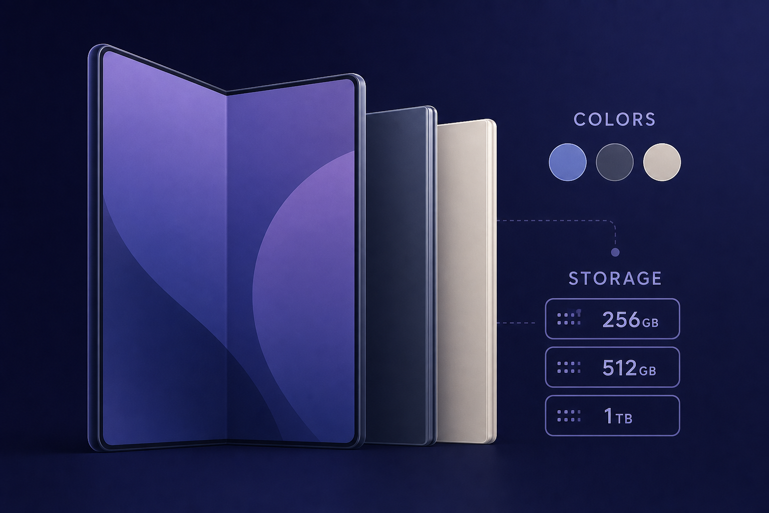 Galaxy Z Fold 8 leak reveals colors and storage for three upcoming foldables
