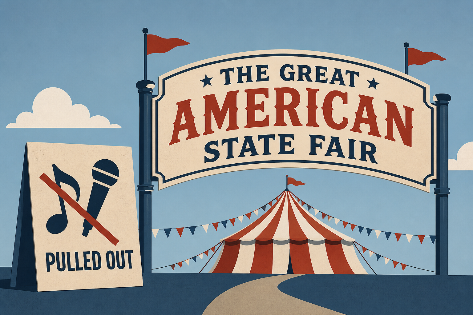 Trump kicks off the Great American State Fair after musical acts pulled out
