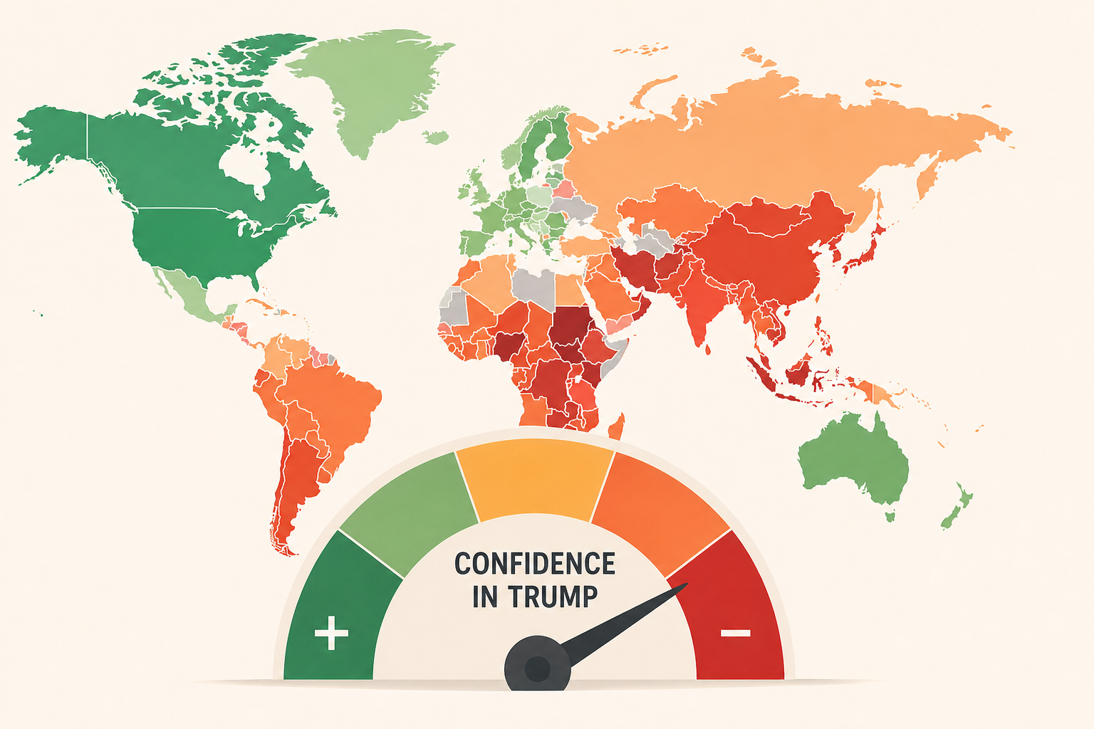 Map Shows Countries With Most and Least Confidence in Trump