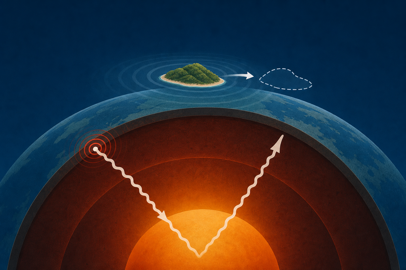 A seismic event bounced off Earth’s core and shifted an island country
