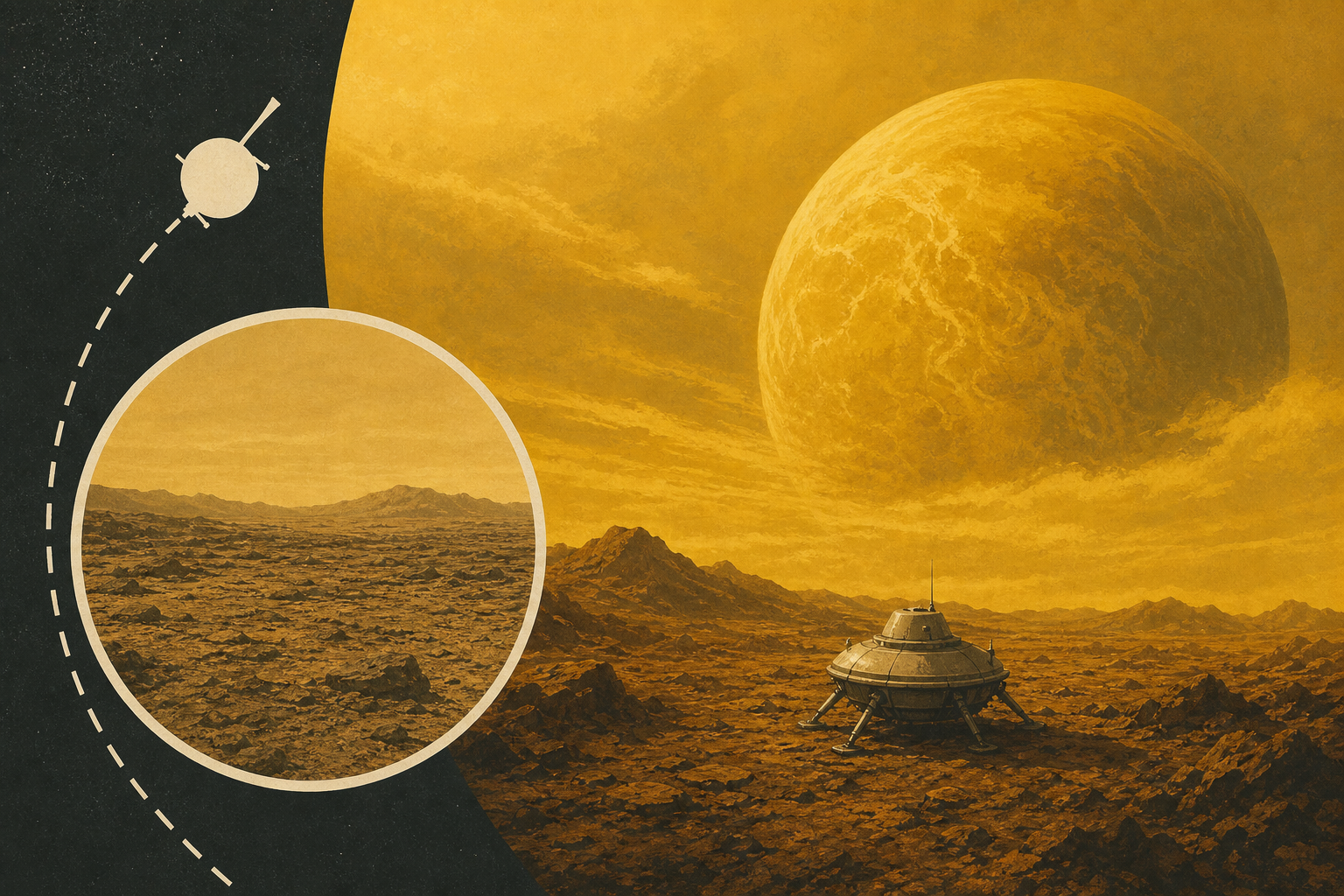 The Soviet Union launched nearly 30 spacecraft at Venus and became the only nation ever to land on its surface and send back pictures — color photographs of a scorched volcanic plain under a yellow-gr