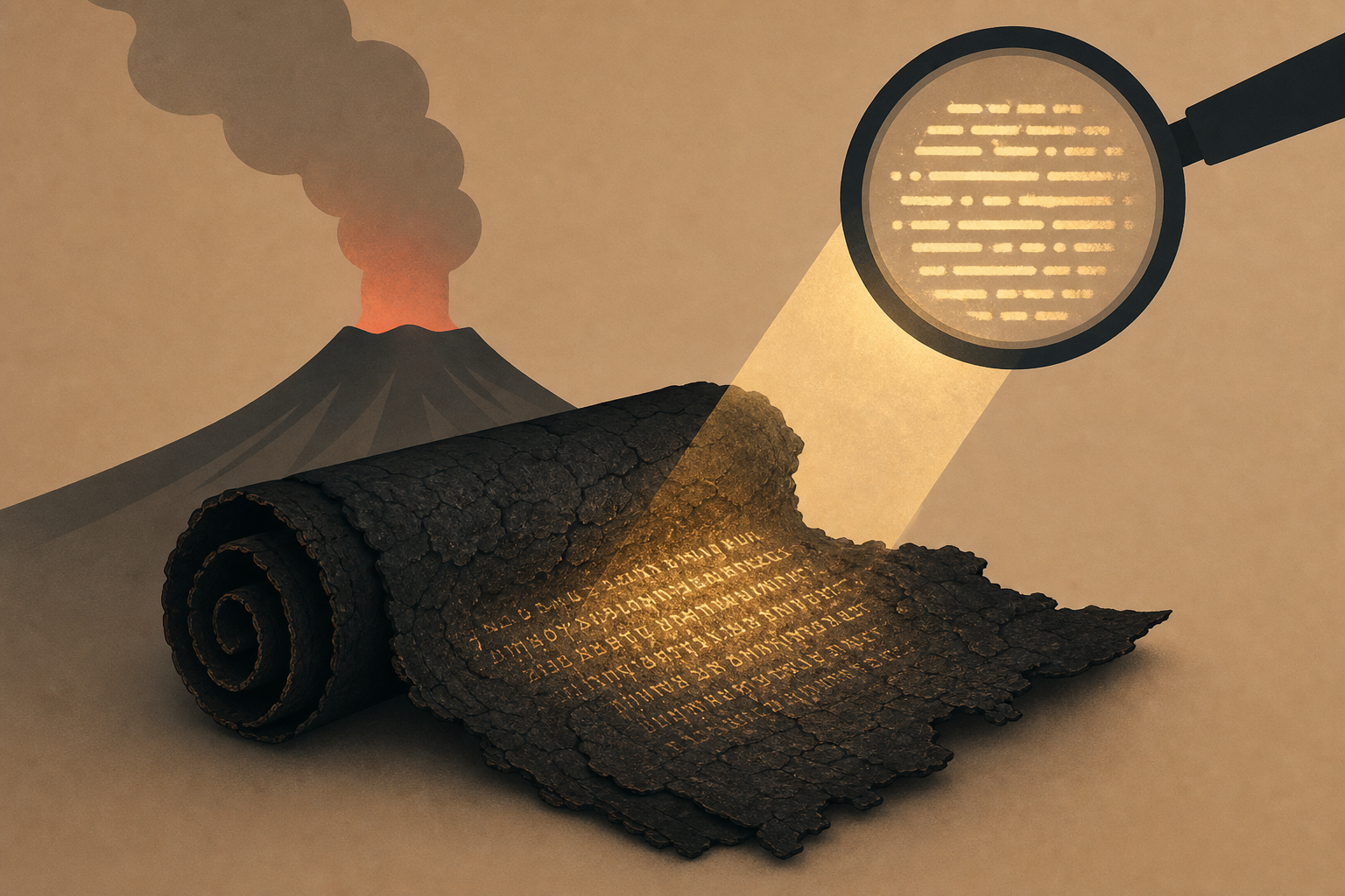 Scientists have just unlocked the secrets of an ancient scroll torched by Mount Vesuvius
