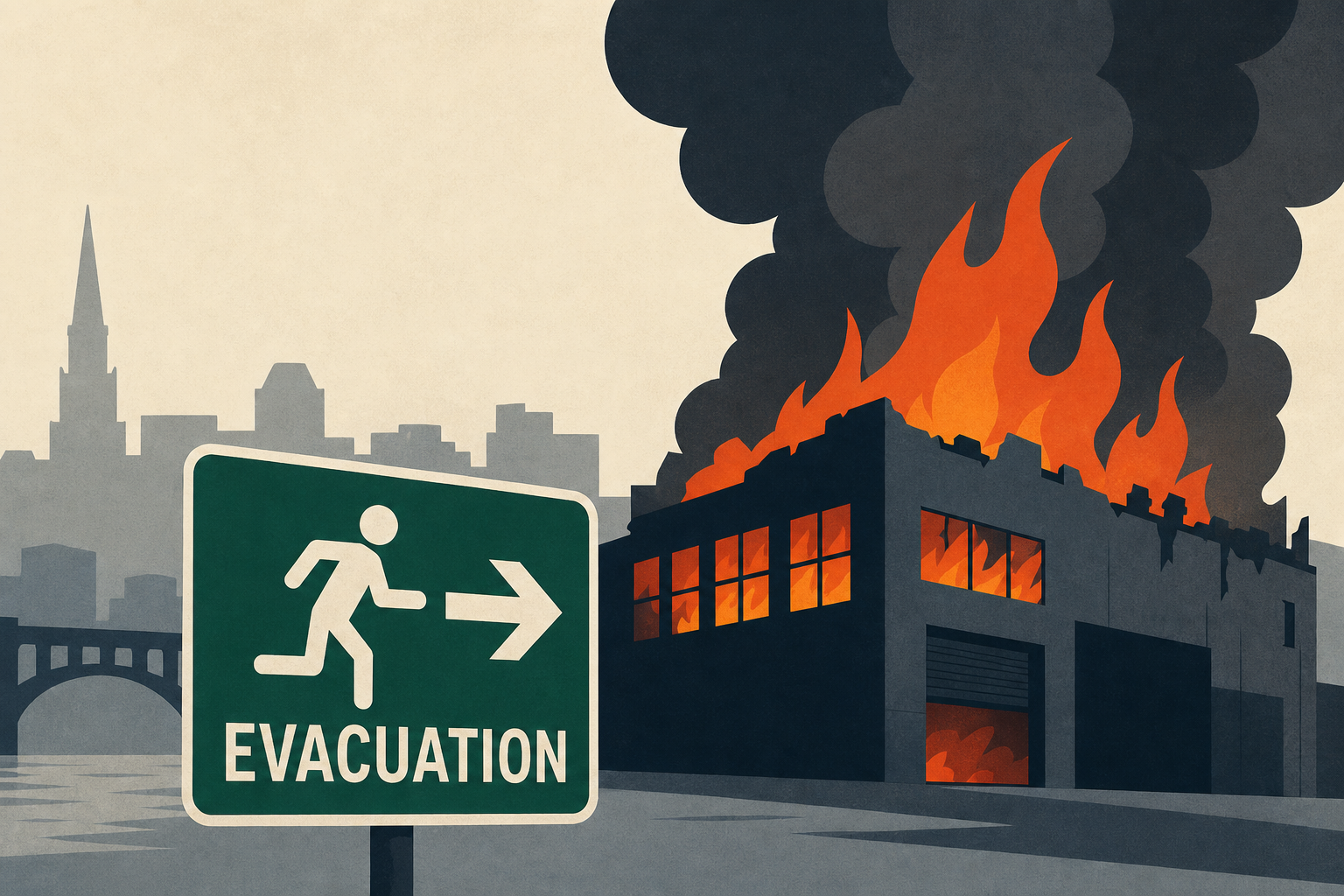 Allentown, Pennsylvania, fire forces evacuations, destroys industrial building