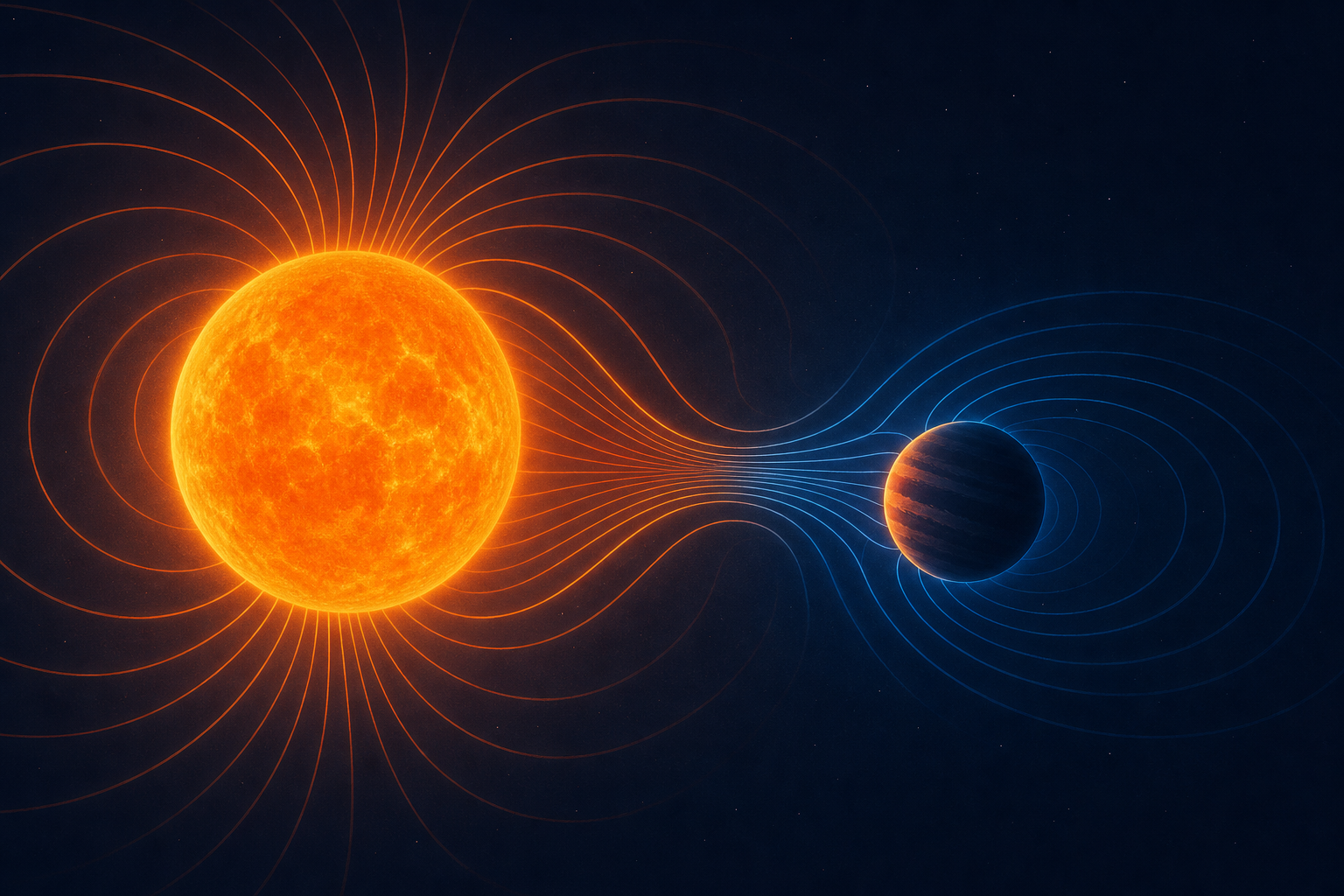 Planet orbits so close to its star that their magnetic fields connect