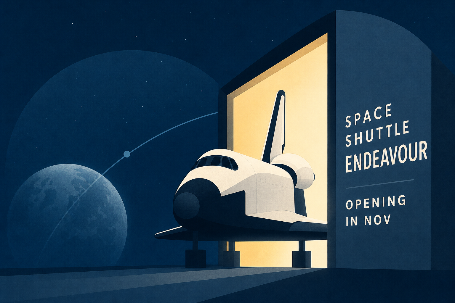 Here's the first look at the Space Shuttle Endeavour opening in Nov