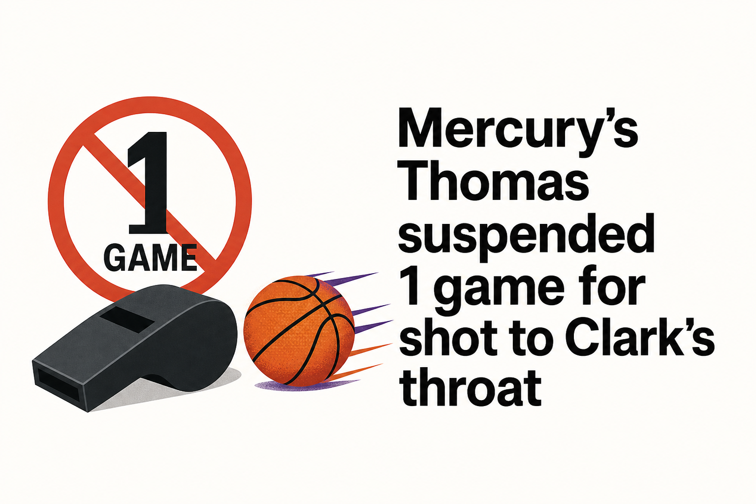 Mercury's Thomas suspended 1 game for shot to Clark's throat