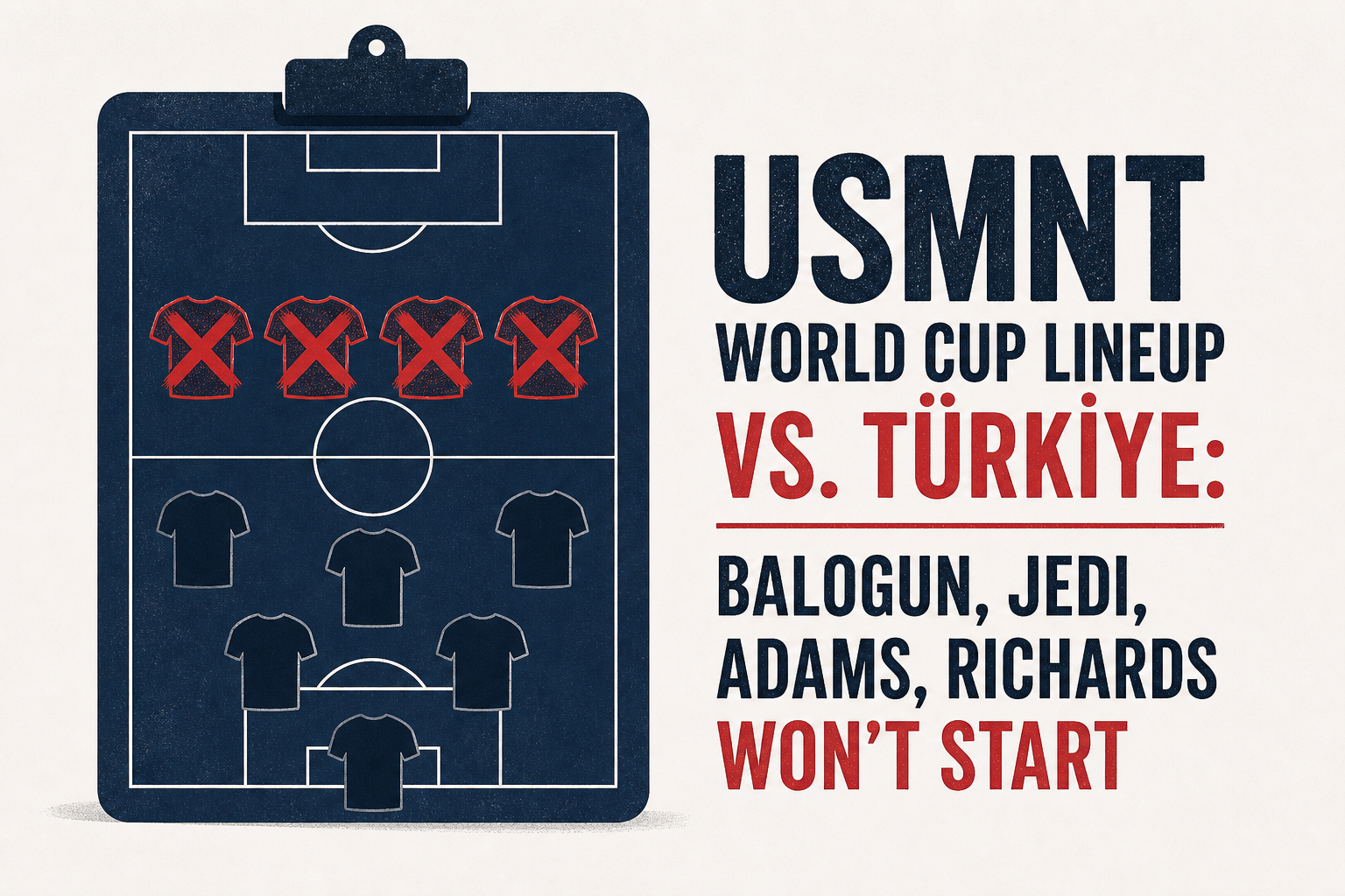 USMNT World Cup Lineup vs. Türkiye: Balogun, Jedi, Adams, Richards Won't Start