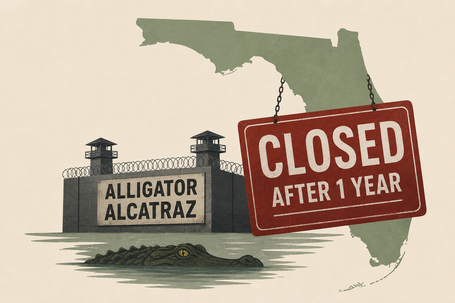 Florida announces closure of Alligator Alcatraz after 1 year