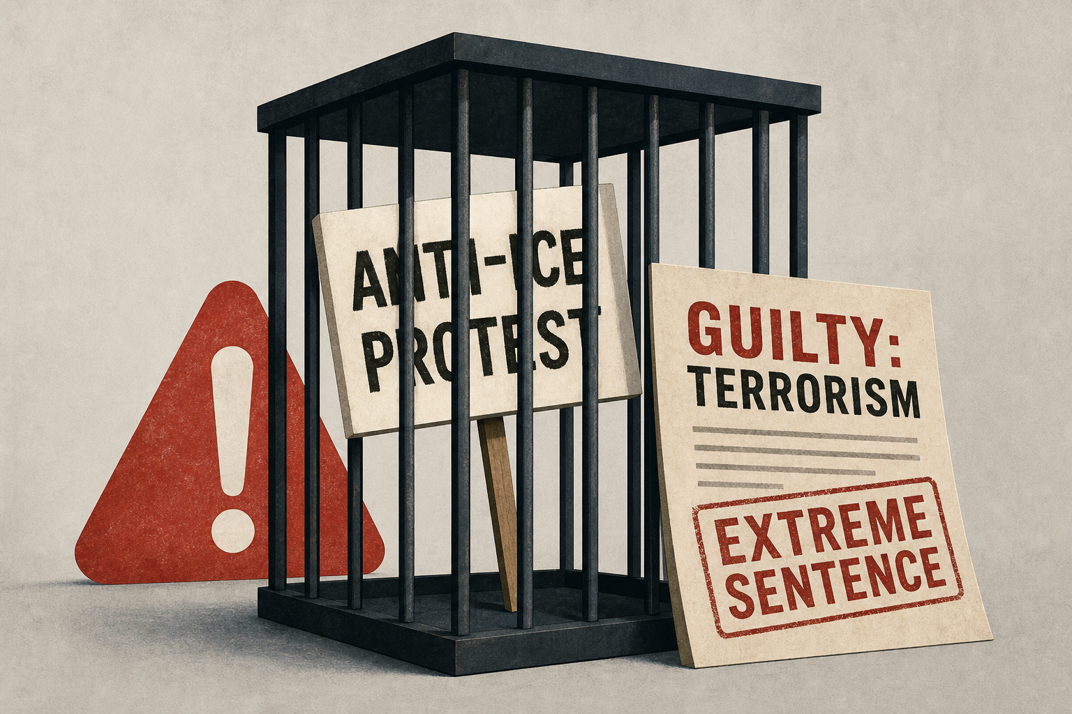 Alarm over ‘extreme’ sentences for anti-ICE protesters convicted of terrorism