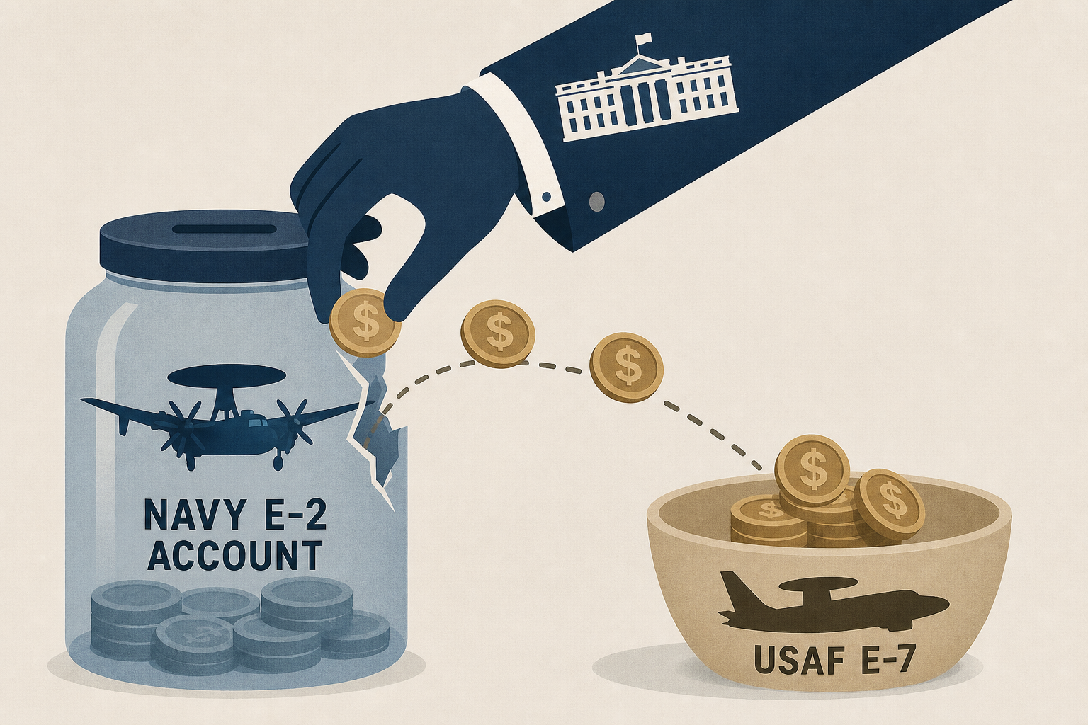 In An Ironic Turn Of Events, White House Wants To Raid Navy E-2 Account To Pay For USAF E-7s
