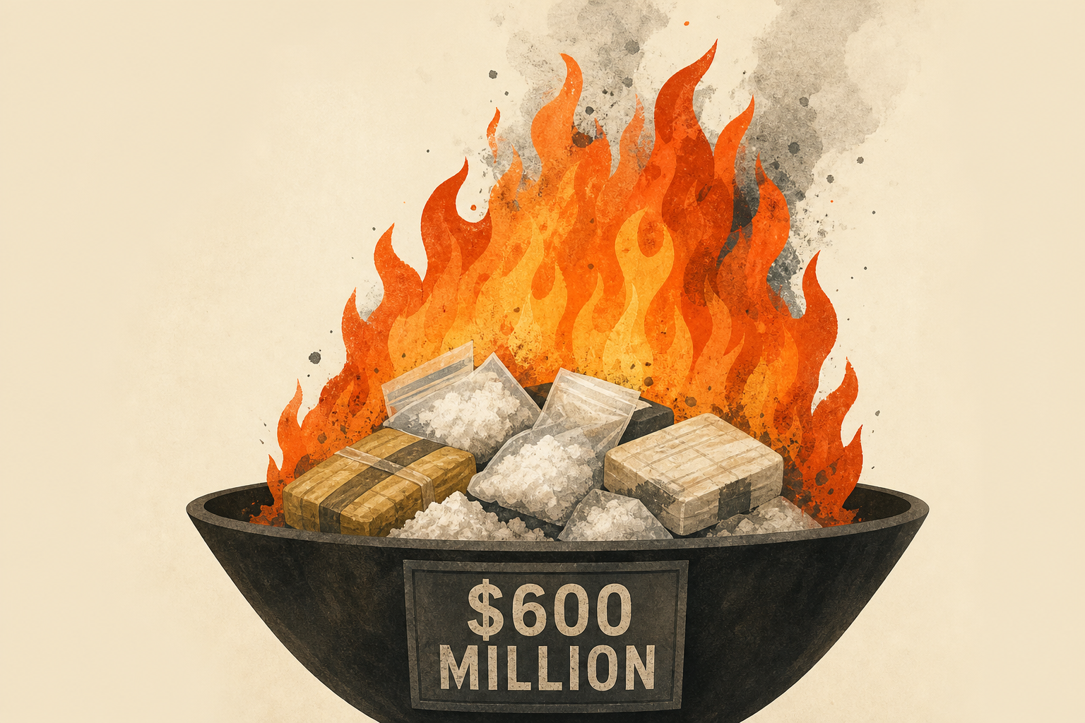Myanmar torches $600 million in seized heroin, meth and other drugs