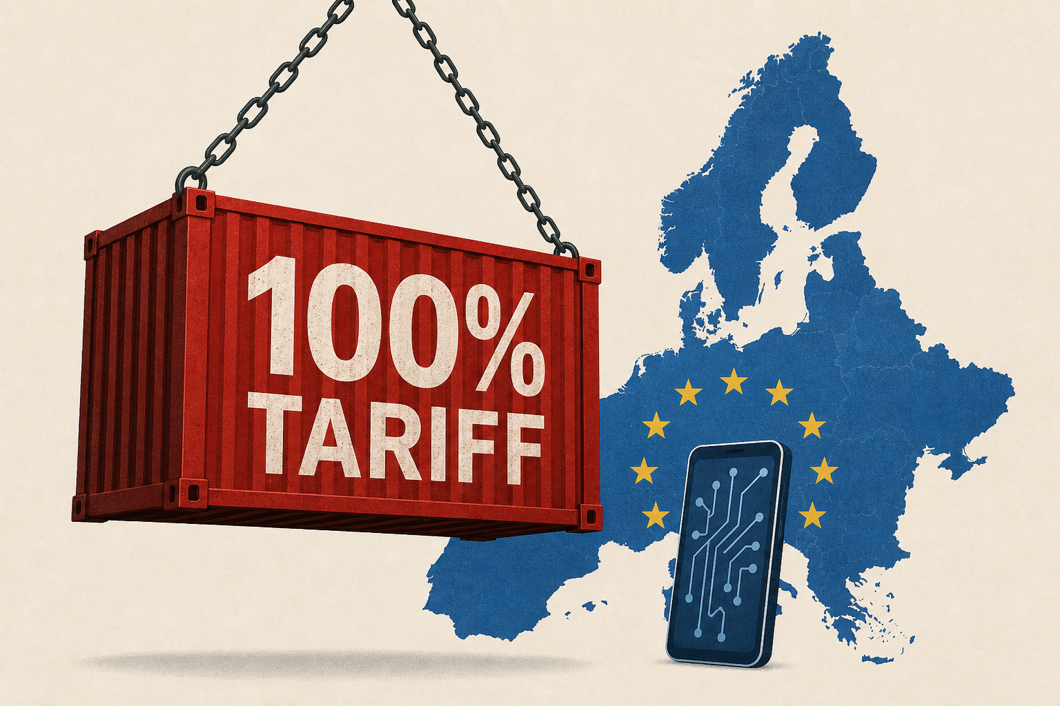 Trump Threatens to Impose 100% Tariff on European Countries Over Tech Taxes
