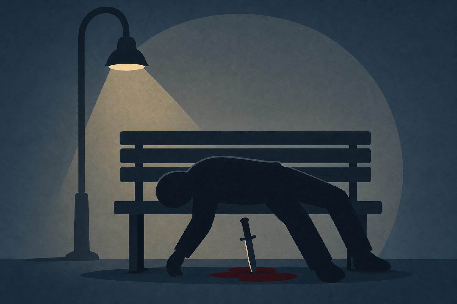 Dad found dead on bench passed out on own knife while drunk