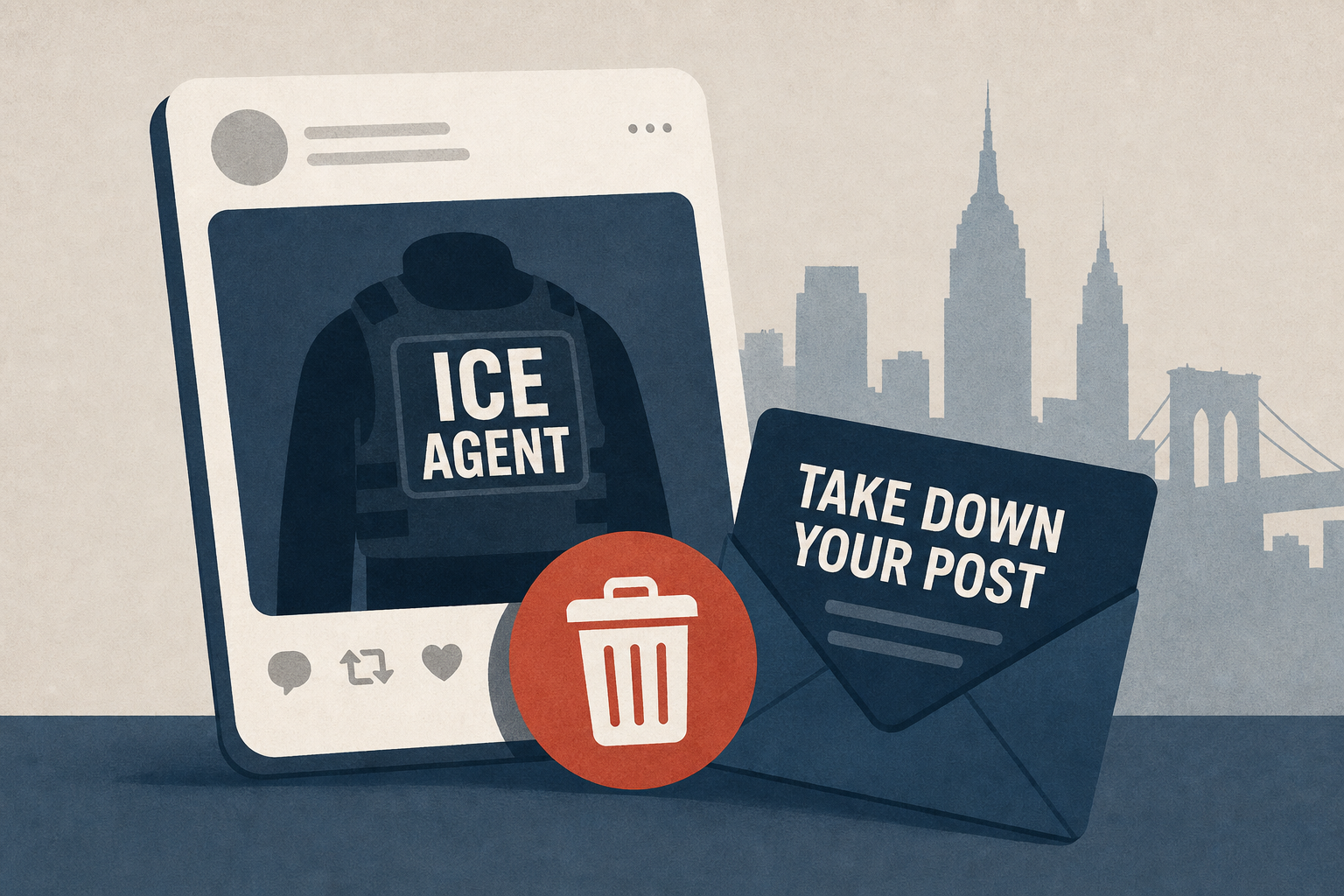 DHS officials told a NY woman to take down post about ICE agent : NPR